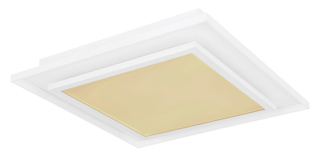 STROPNÍ LED SVÍTIDLO, 44.3/44.3/6.3 cm - bílá, Design, kov/plast (44.3/44.3/6.3cm) - Globo