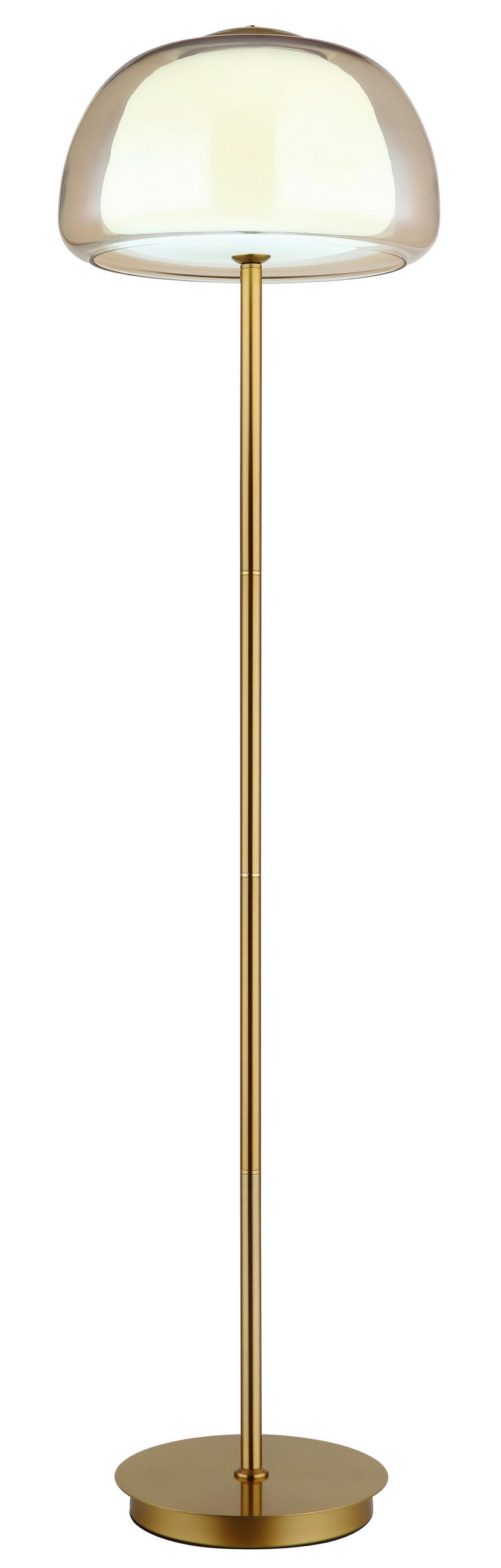 LED-STEHLEUCHTE 38/150 cm    - Goldfarben/Bernsteinfarben, Design, Glas/Kunststoff (38/150cm) - Globo