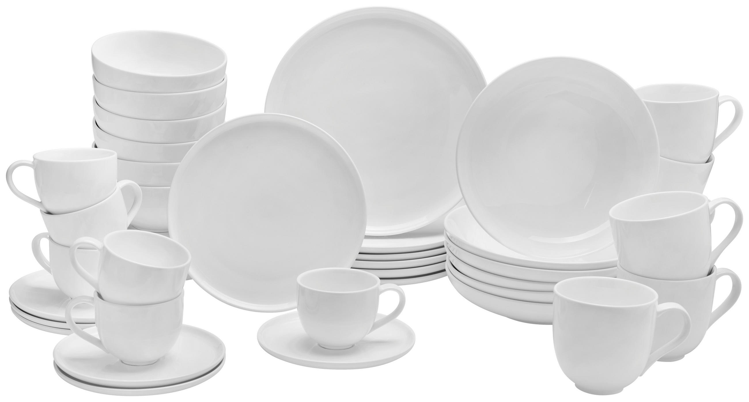 KOMBISERVICE Weiß 42-teilig Skagen  - Weiß, Design, Keramik - Ritzenhoff Breker