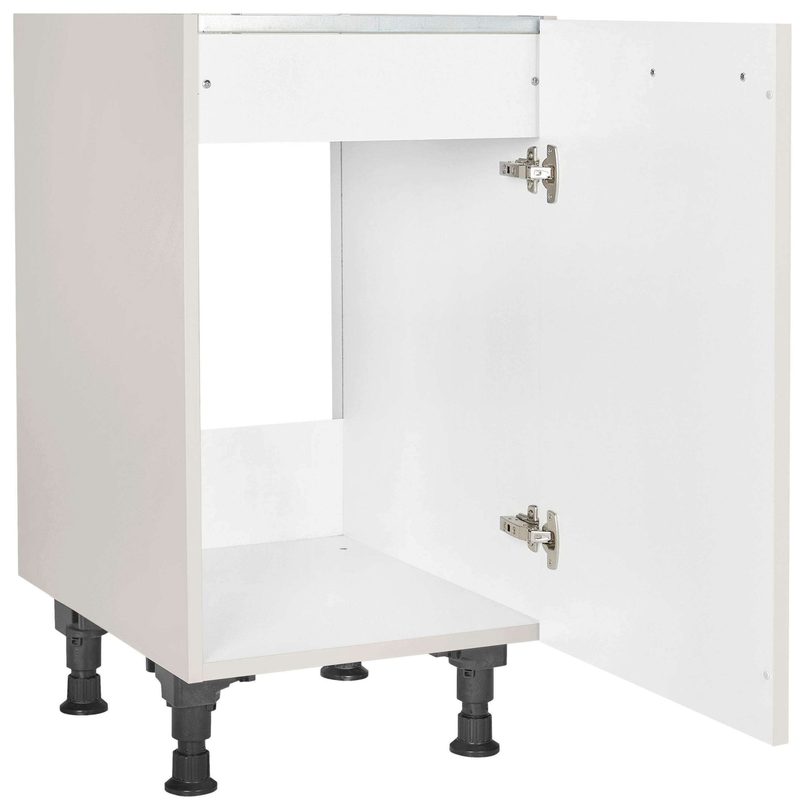 SPÜLENUNTERSCHRANK 45/87/56 cm  in Hellgrau  - Edelstahlfarben/Hellgrau, MODERN, Holzwerkstoff/Metall (45/87/56cm) - Nobilia