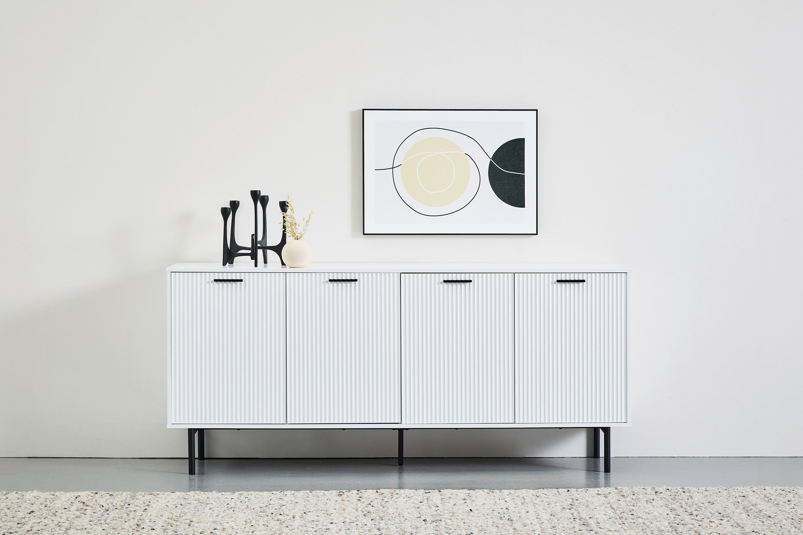 SIDEBOARD  in 180/80/40 cm  - Schwarz/Weiß, Design, Holzwerkstoff/Metall (180/80/40cm) - MID.YOU