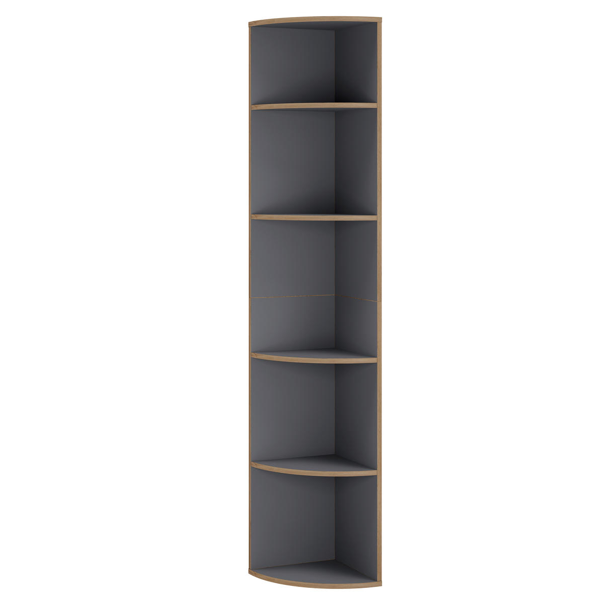 Etajeră De Colț 33/183/33 cm, antracit, stejar miere,  - stejar miere/antracit, Design, plastic/material pe bază de lemn (33/183/33cm) - Livetastic