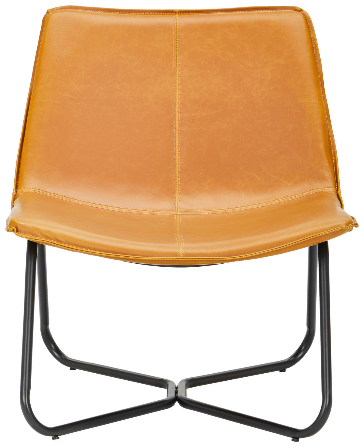 SESSEL in Lederlook Gelb, Schwarz  - Gelb/Schwarz, Design, Holz/Textil (65/71/73cm) - MID.YOU