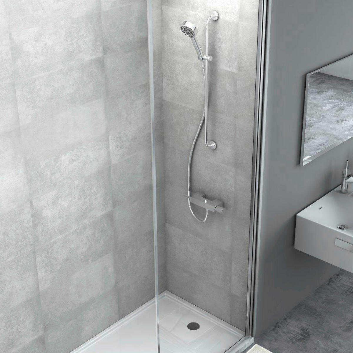 WANDPANEEL Baridecor Aqua Greige  - Greige, Design, Kunststoff (60/30/0,4cm)