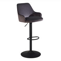 BARHOCKER in Textil Grau  - Schwarz/Grau, Design, Textil/Metall (45/106/45cm) - MID.YOU