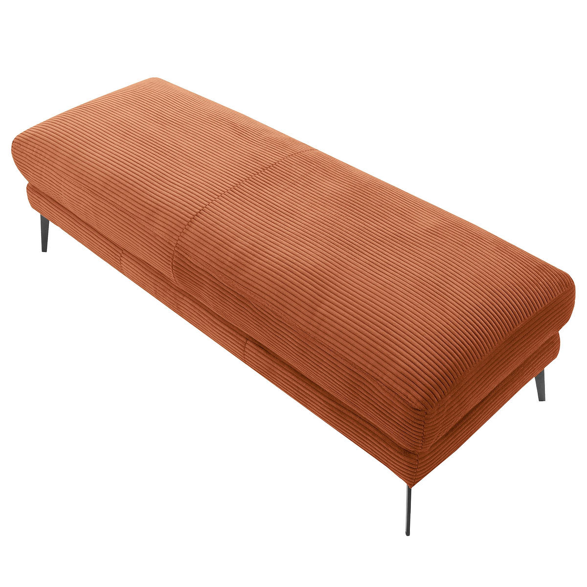 HOCKER in Textil Kupferfarben  - Schwarz/Kupferfarben, Design, Textil/Metall (163/46/62cm) - Livetastic