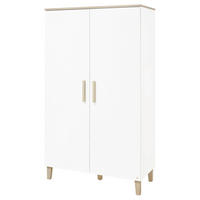 BABYKLEIDERSCHRANK LUMI Weiß, Eichefarben  - Eichefarben/Weiß, Design, Holz/Holzwerkstoff (110/189/56cm) - Pinolino