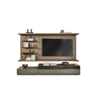 WOHNWAND  in Grau, Eiche dunkel  270/182/46 cm  - Eiche dunkel/Grau, Design, Glas/Holz (270/182/46cm) - Emilio Belluti