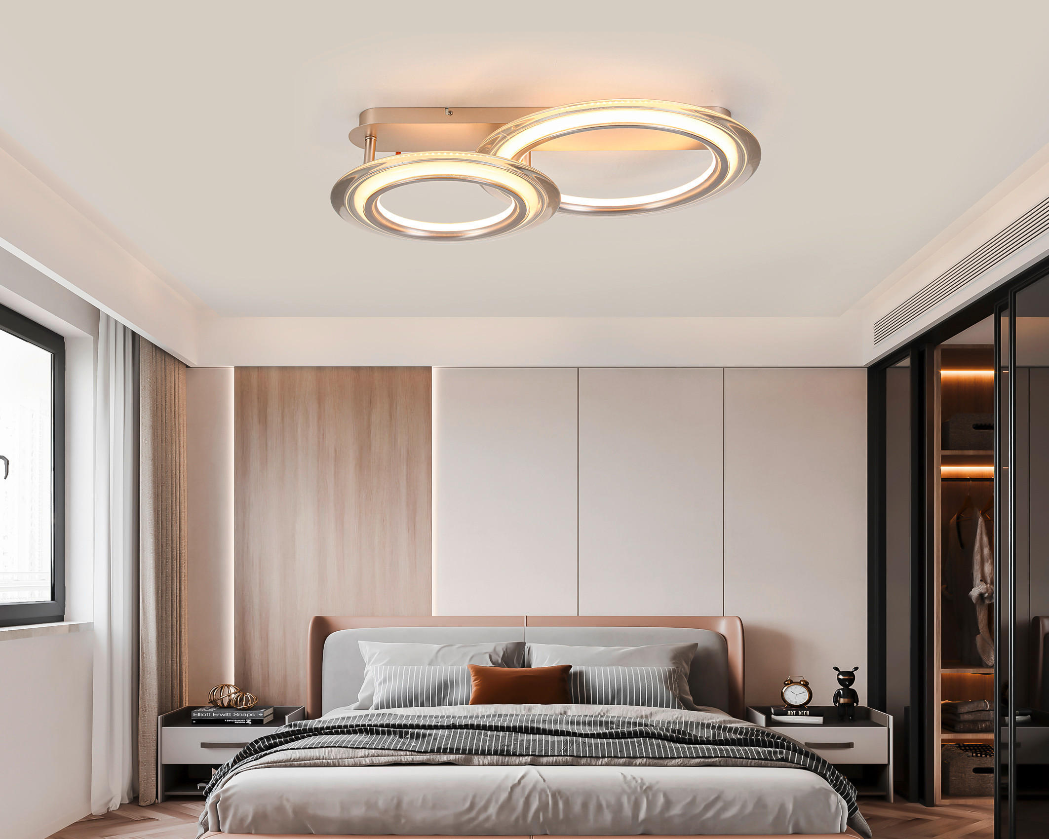 LED-DECKENLEUCHTE 66/45/16 cm   - Chromfarben/Champagner, Design, Kunststoff/Metall (66/45/16cm) - Dieter Knoll