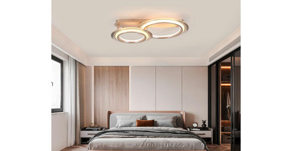 LED-DECKENLEUCHTE 66/45/16 cm - Chromfarben/Champagner, Design, Kunststoff/Metall (66/45/16cm) - Dieter Knoll