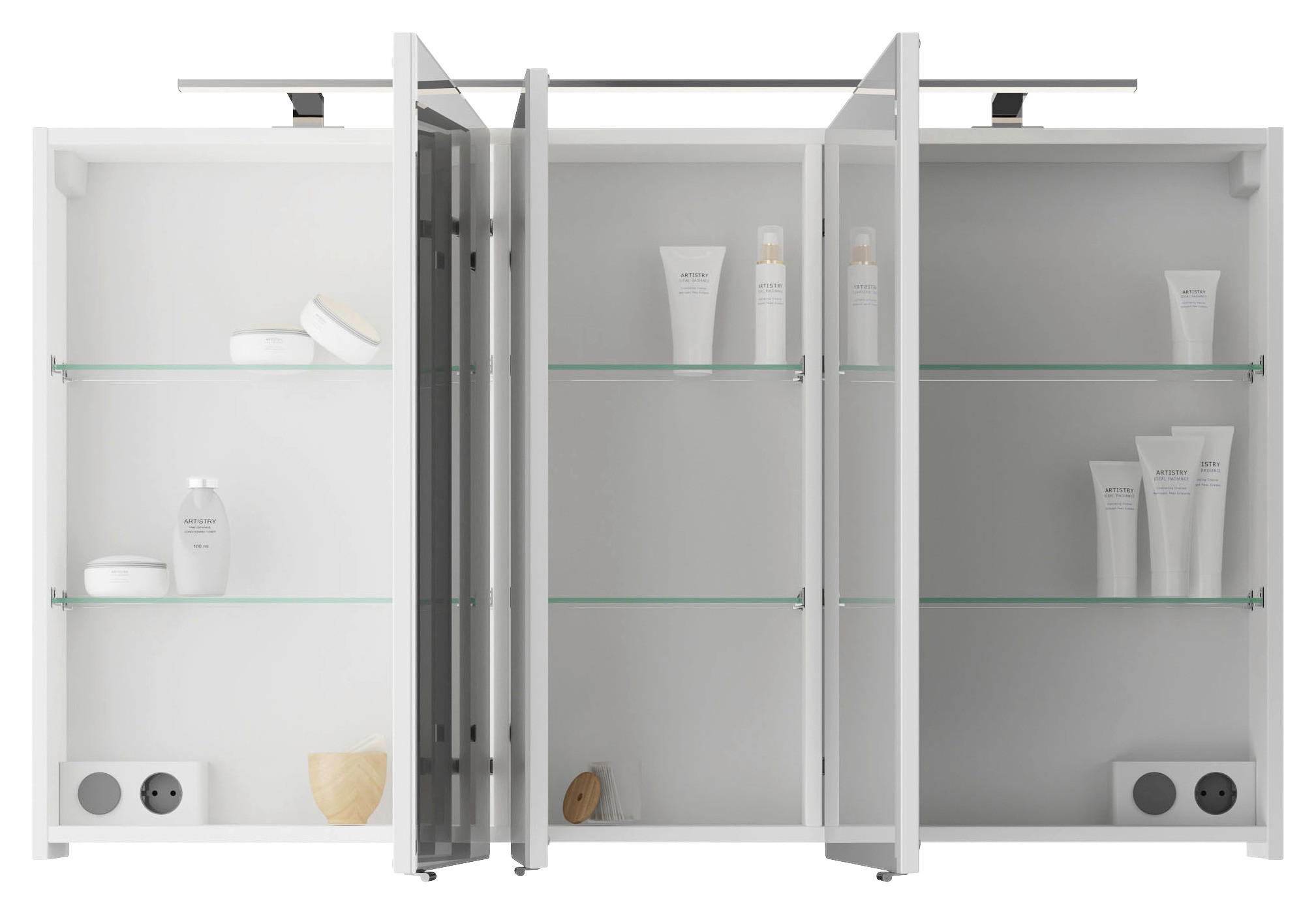 SPIEGELSCHRANK 120/70,3/14,5 cm  - Chromfarben/Weiß, KONVENTIONELL, Glas/Holzwerkstoff (120/70,3/14,5cm) - Pelipal