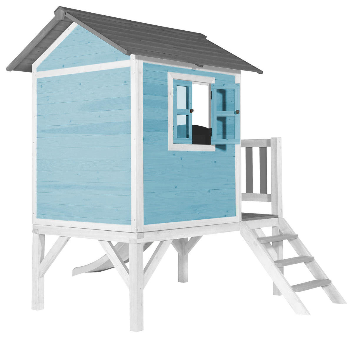 SPIELHAUS 240/189/167 cm  - Blau/Weiss, Konventionell, Holz/Kunststoff (240/189/167cm)