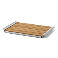 SCHNEIDEBRETT Holz, Metall Bambus Panas  - Edelstahlfarben, Basics, Holz/Metall (38,3/24,6/2,6cm) - Zack