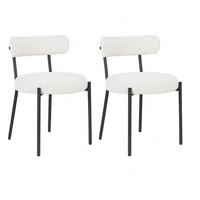 STOLSET 2 styck bouclé  - gråvit/svart, Modern, metall/textil (47/72.5/49.5cm) - MID.YOU