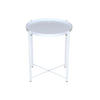 BEISTELLTISCH 47,5/47,5/53 cm Weiß rund  - Weiß, Design, Metall (47,5/47,5/53cm) - MID.YOU