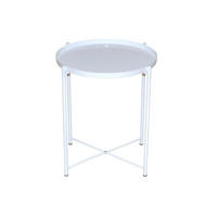 BEISTELLTISCH 47,5/47,5/53 cm Weiß rund  - Weiß, Design, Metall (47,5/47,5/53cm) - MID.YOU