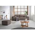 ECKSOFA in Plüsch Graubraun  - Graubraun/Blaugrau, Design, Kunststoff/Textil (152/288cm) - Xora