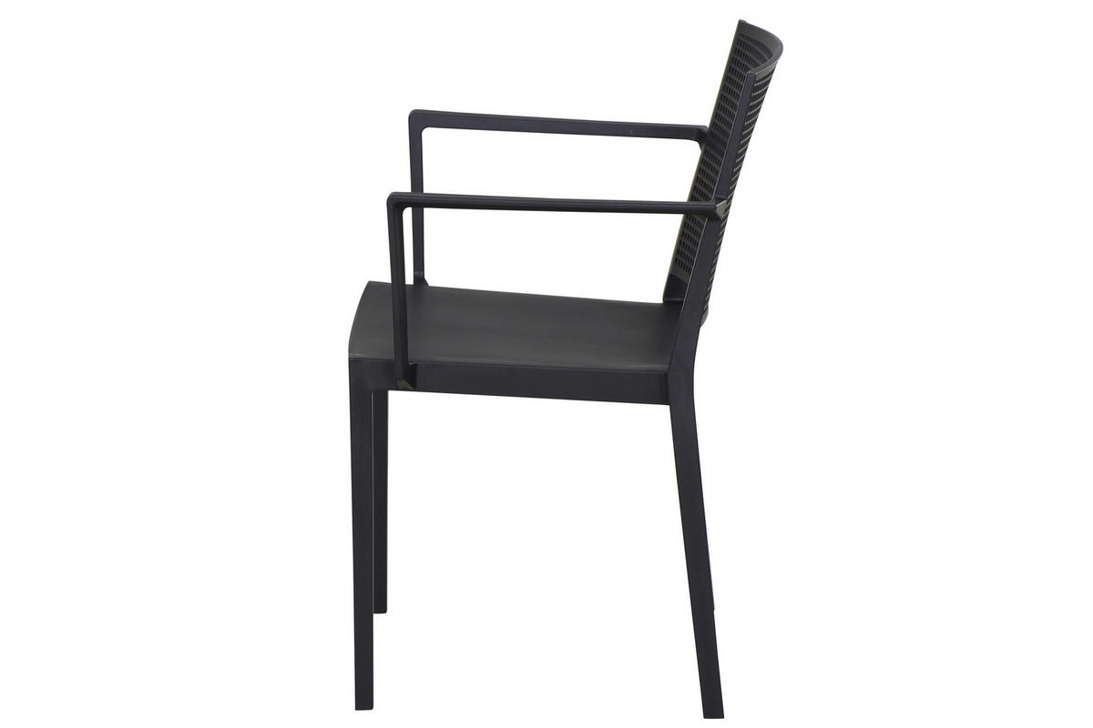 GARTENGARNITUR 3-teilig Stahl  - Anthrazit, Basics, Kunststoff/Metall (80/80/80cm) - Siena Garden