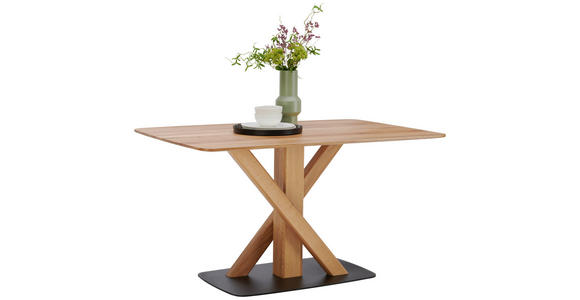 ESSTISCH in Holz, Metall 180/90/76 cm - Eichefarben/Schwarz, Design, Holz/Metall (180/90/76cm) - Novel