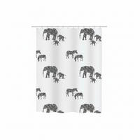 DUSCHVORHANG SERENGETI 180/200 cm  - Schwarz, Basics, Textil (180/200cm) - Spirella
