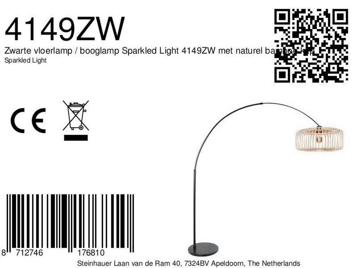 STEHLEUCHTE SPARKLED LIGHT 50/240/230 cm  - Beige/Schwarz, Trend, Naturmaterialien/Metall (50/240/230cm)