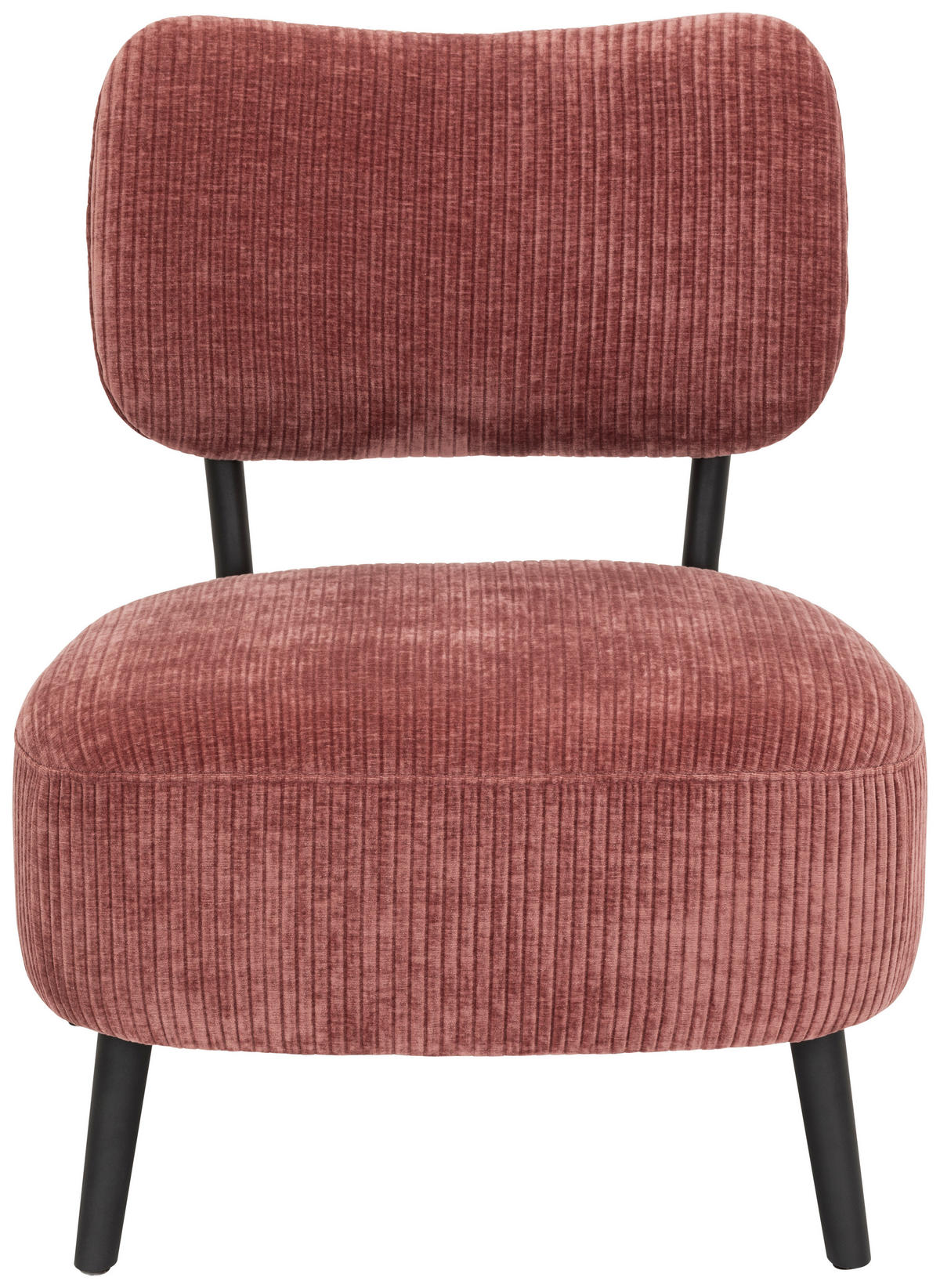 SESSEL in Cord Koralle  - Koralle/Schwarz, Design, Textil/Metall (62/76/65,5cm) - P & B