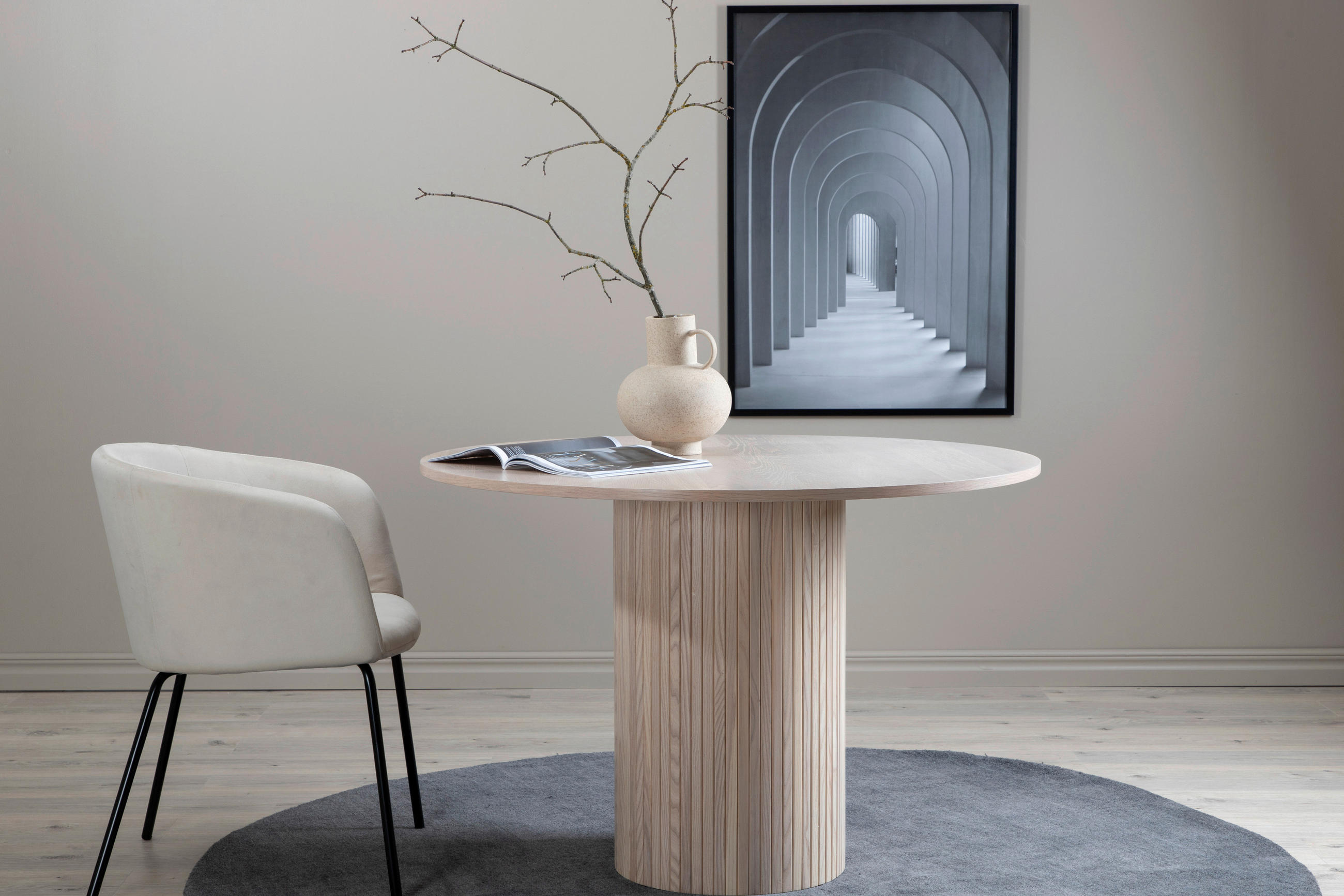 ESSTISCH Weiß, Beige  - Beige/Weiß, Design, Holzwerkstoff (110/110/75cm) - Livetastic