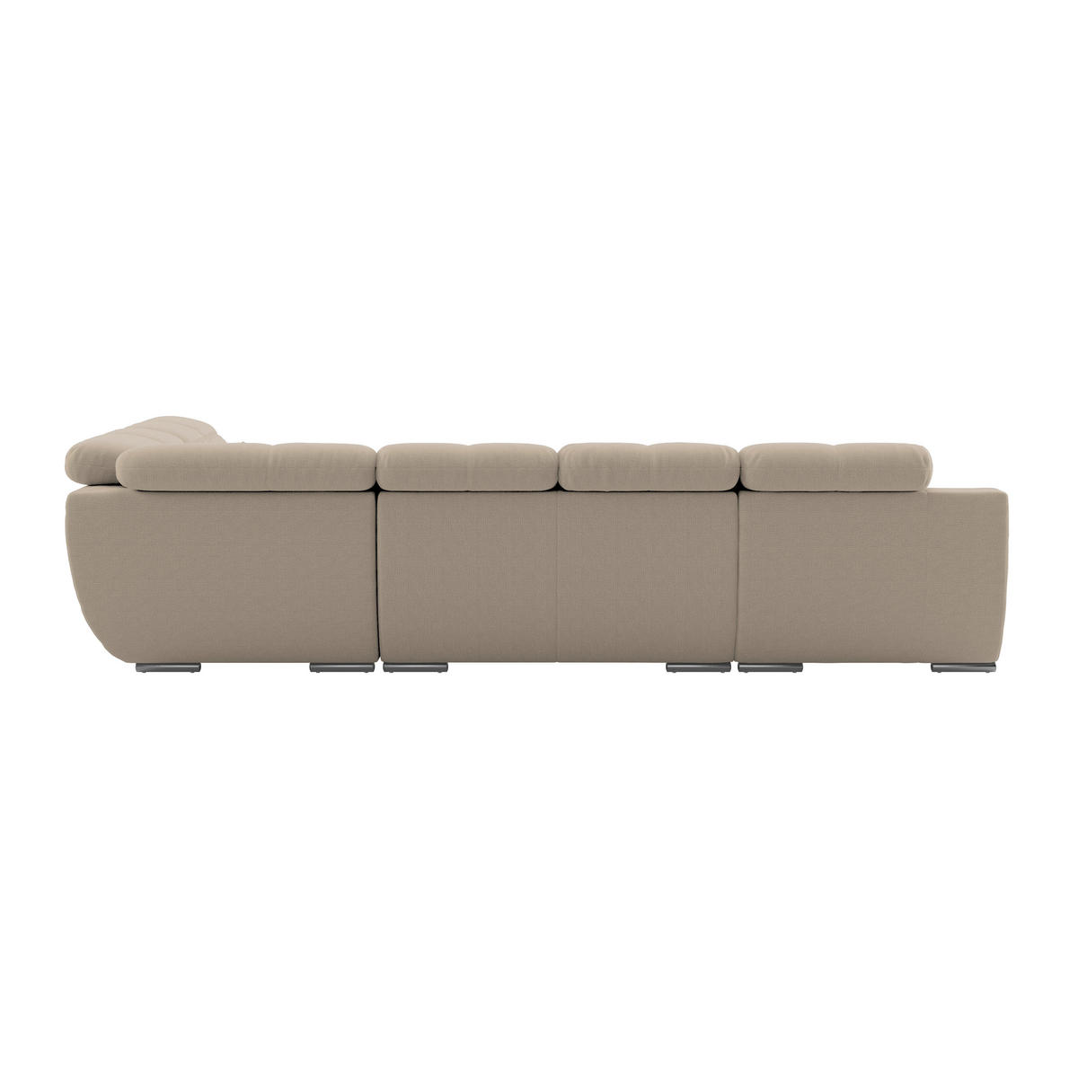 WOHNLANDSCHAFT MULTI Braun Chenille  - Chromfarben/Braun, MODERN, Textil/Metall (184/345/228cm) - Livetastic