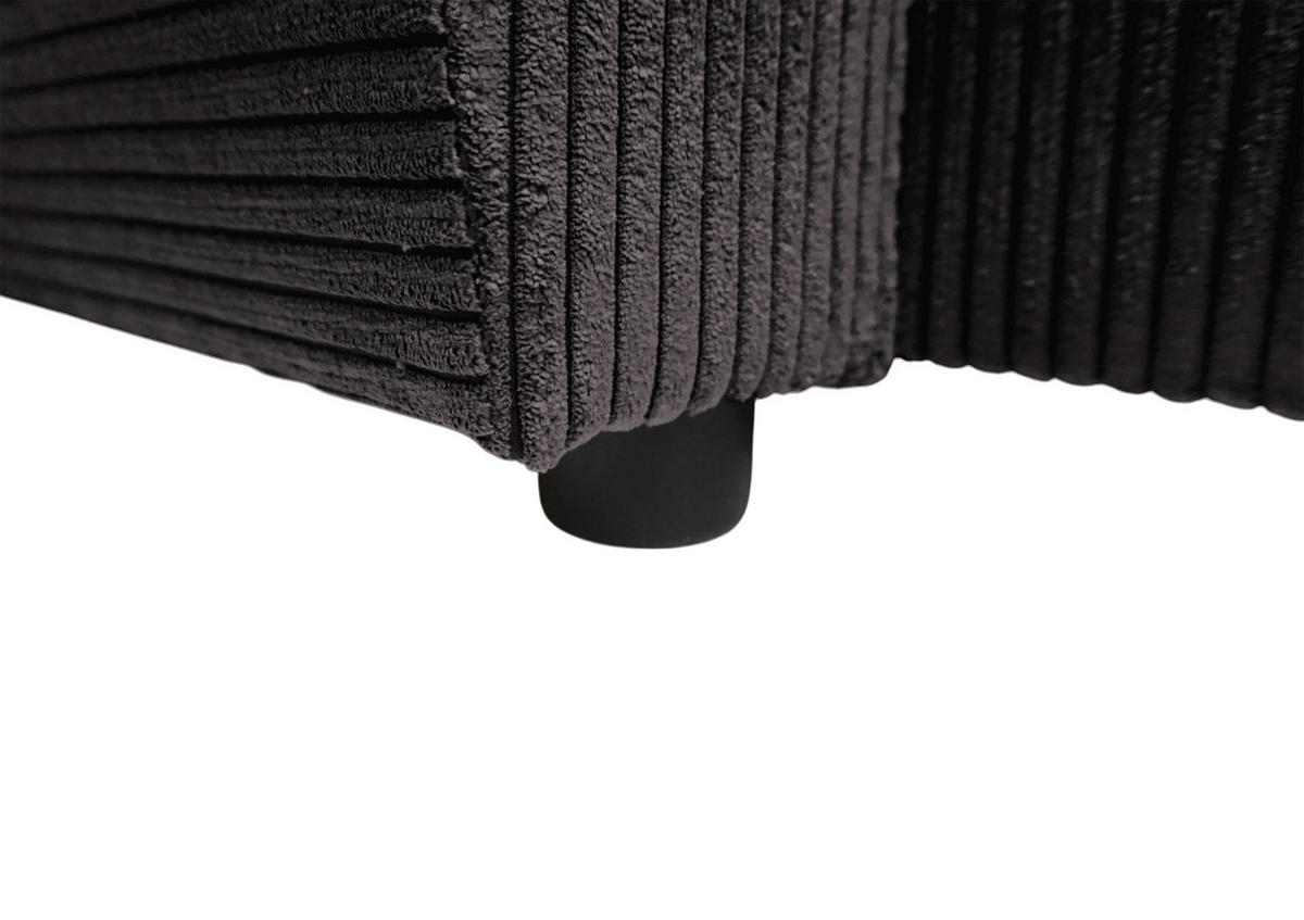 WOHNLANDSCHAFT TERMOLI Graubraun Cord  - Graubraun/Schwarz, Design, Kunststoff/Textil (155/297/212cm) - MID.YOU