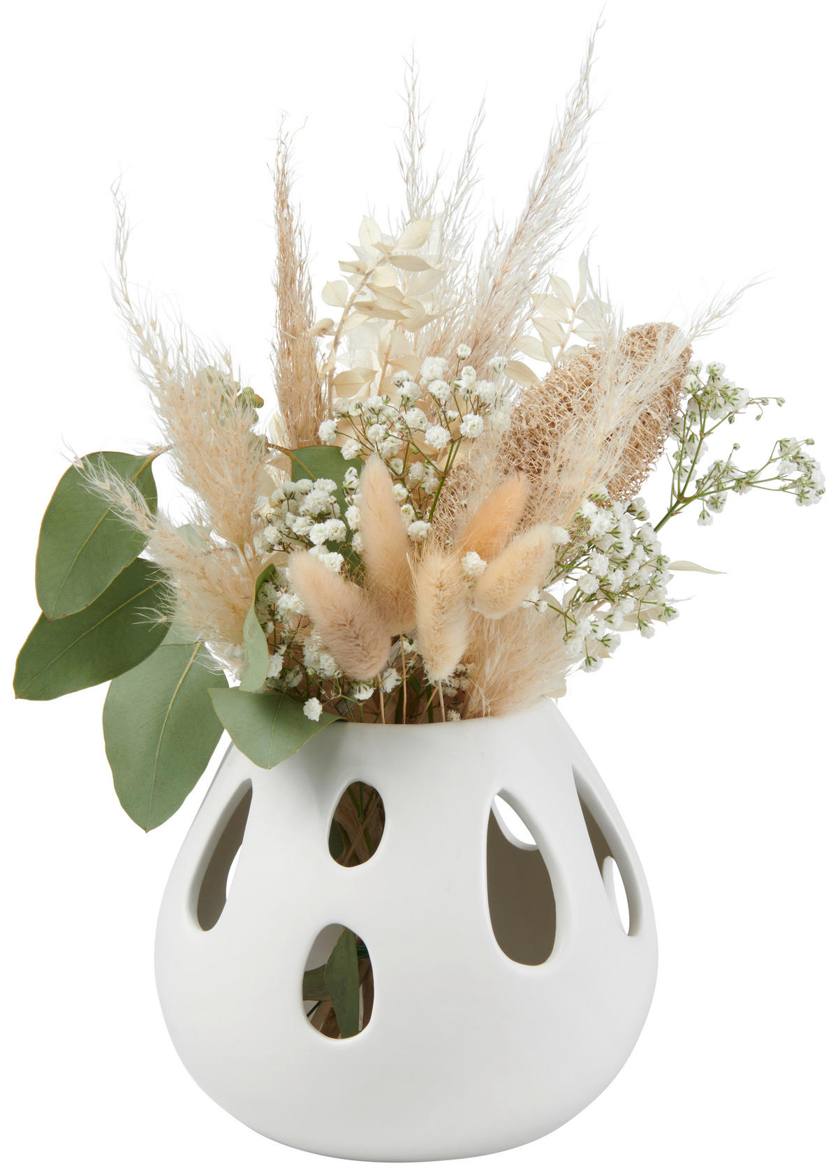 VASE 12.5 cm  - Weiß, Natur, Keramik (15/12,5cm) - Ambia Home