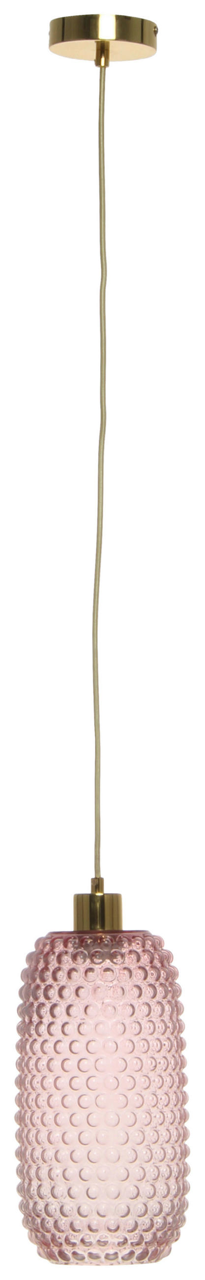 ZÁVĚSNÉ SVÍTIDLO, 15/15/34 cm  - růžová, Basics, sklo (15/15/34cm) - MID.YOU