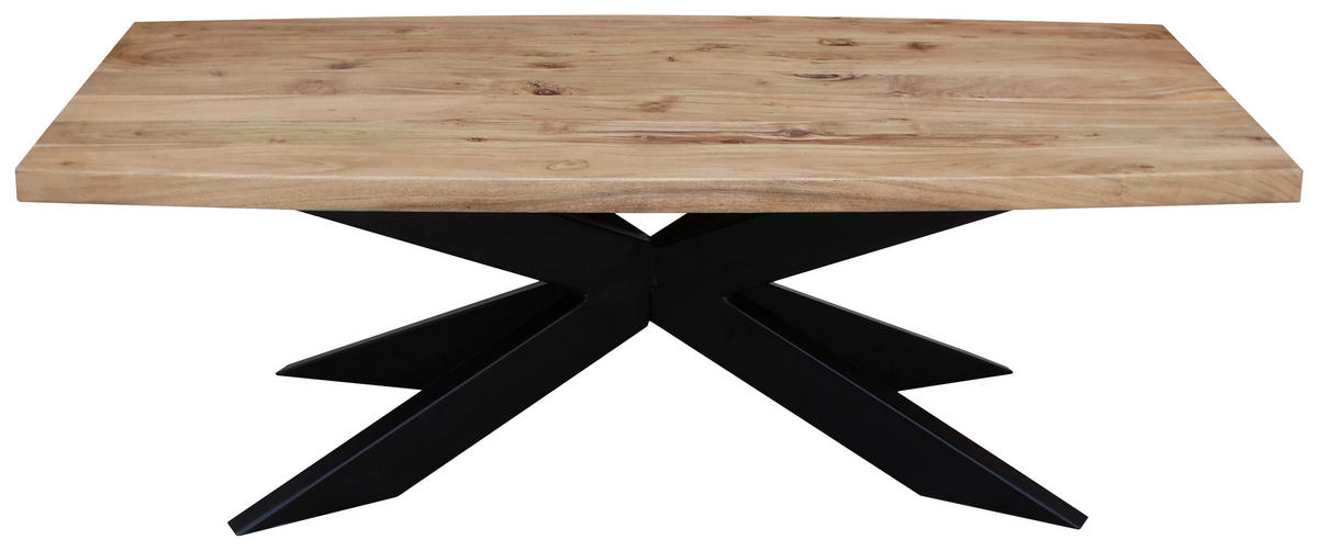 KONFERENČNÍ STOLEK, černá, barvy akácie, dřevo, kov, 130/70/45 cm - černá/barvy akácie, Design, kov/dřevo (130/70/45cm) - Novel