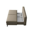 SCHLAFSOFA  in Flachgewebe Cappuccino  - Schwarz/Cappuccino, MODERN, Textil/Metall (194/91/90cm) - Novel