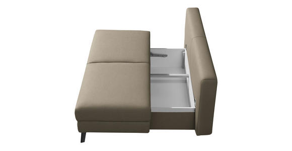 SCHLAFSOFA  in Flachgewebe Cappuccino  - Schwarz/Cappuccino, MODERN, Textil/Metall (194/91/90cm) - Novel
