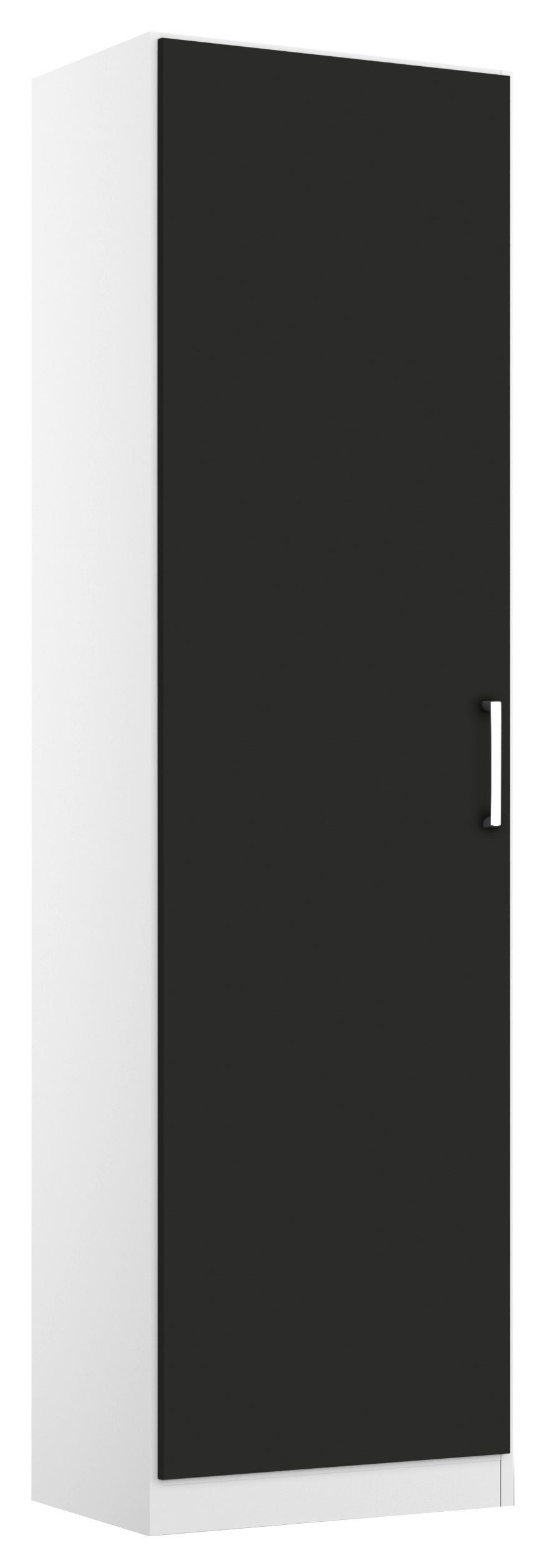DREHTÜRENSCHRANK 47/197/54 cm 1-türig Grau, Weiß  - Chromfarben/Weiß, MODERN, Holzwerkstoff/Kunststoff (47/197/54cm) - Rauch Möbel