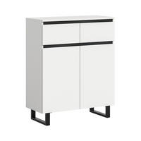 KOMMODE  in 80/99/36 cm  - Schwarz/Weiß, Design, Holzwerkstoff/Metall (80/99/36cm) - Livetastic