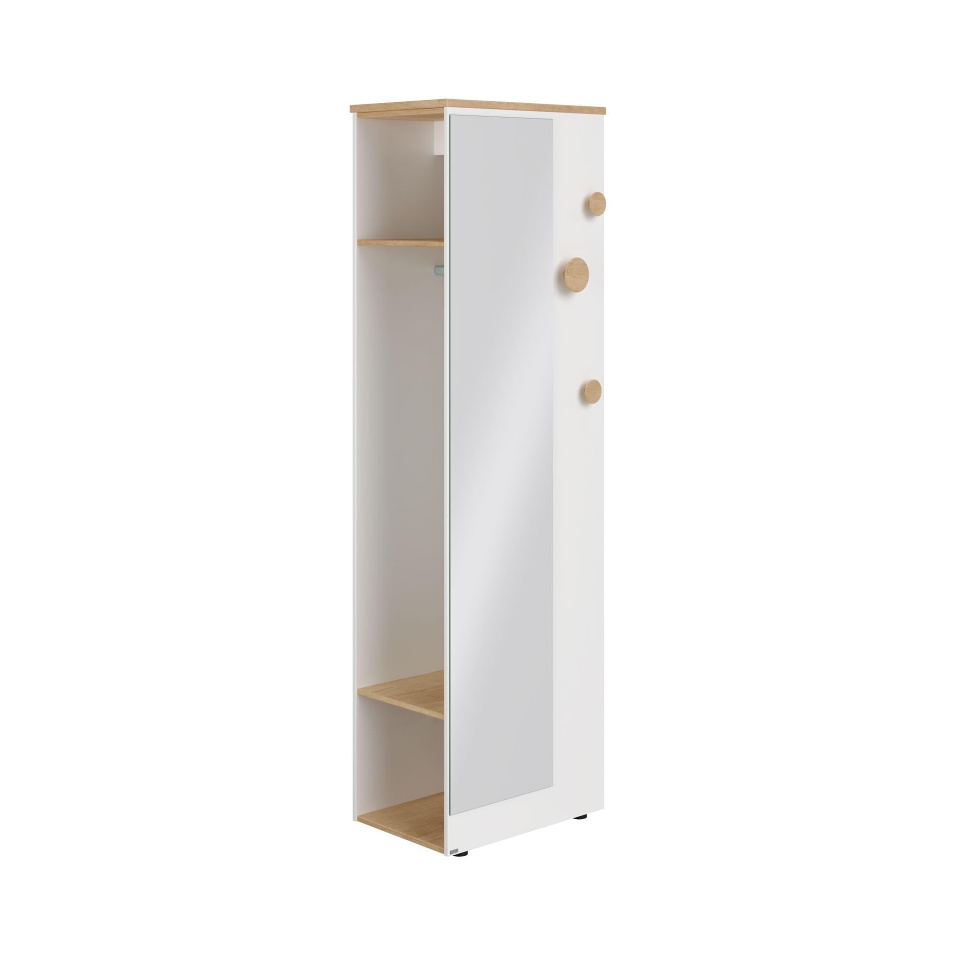 GARDEROBE  in 64,2/206/40,2 cm  - Eichefarben/Weiß, KONVENTIONELL, Holz/Holzwerkstoff (64,2/206/40,2cm) - Paidi