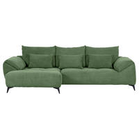 ECKSOFA in Cord Olivgrün  - Schwarz/Olivgrün, Konventionell, Textil/Metall (176/311cm) - Carryhome