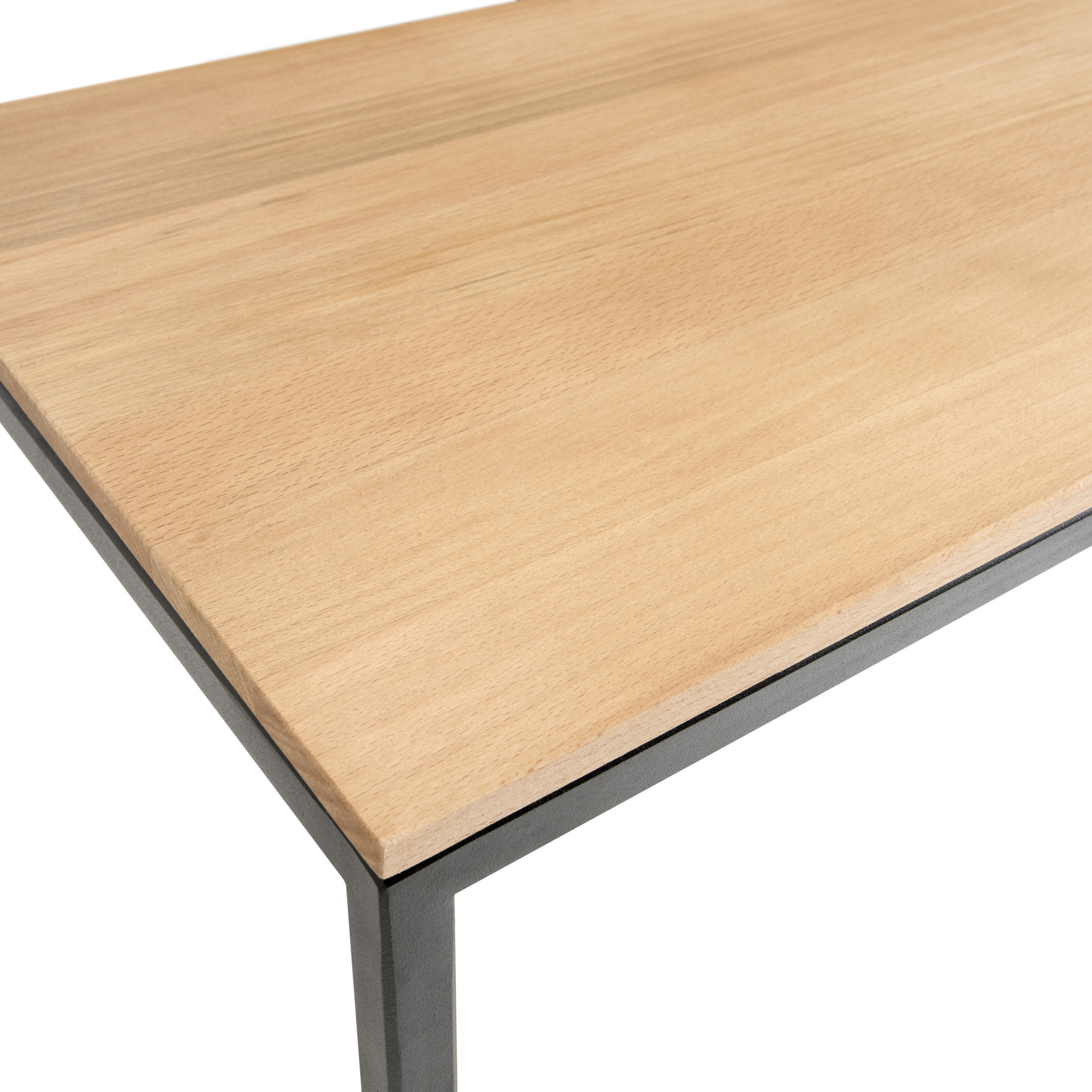 COUCHTISCH Kernbuche massiv 100/60/41,5 cm rechteckig Schwarz, Buchefarben  - Buchefarben/Schwarz, Design, Holz/Metall (100/60/41,5cm) - Johann Jakob