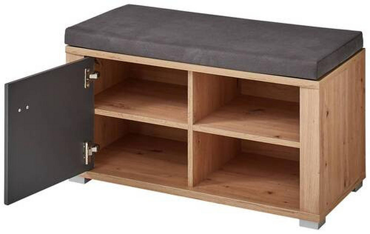 GARDEROBE 5-teilig  in 260/199/38 cm  - Graphitfarben/Eiche Artisan, Design, Holzwerkstoff/Textil (260/199/38cm) - Xora