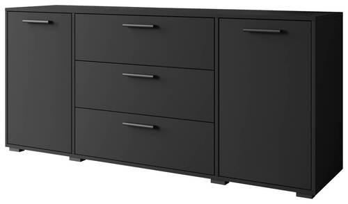 MID.YOU ŠIROKÁ KOMODA, čierna, 150/68/40 cm