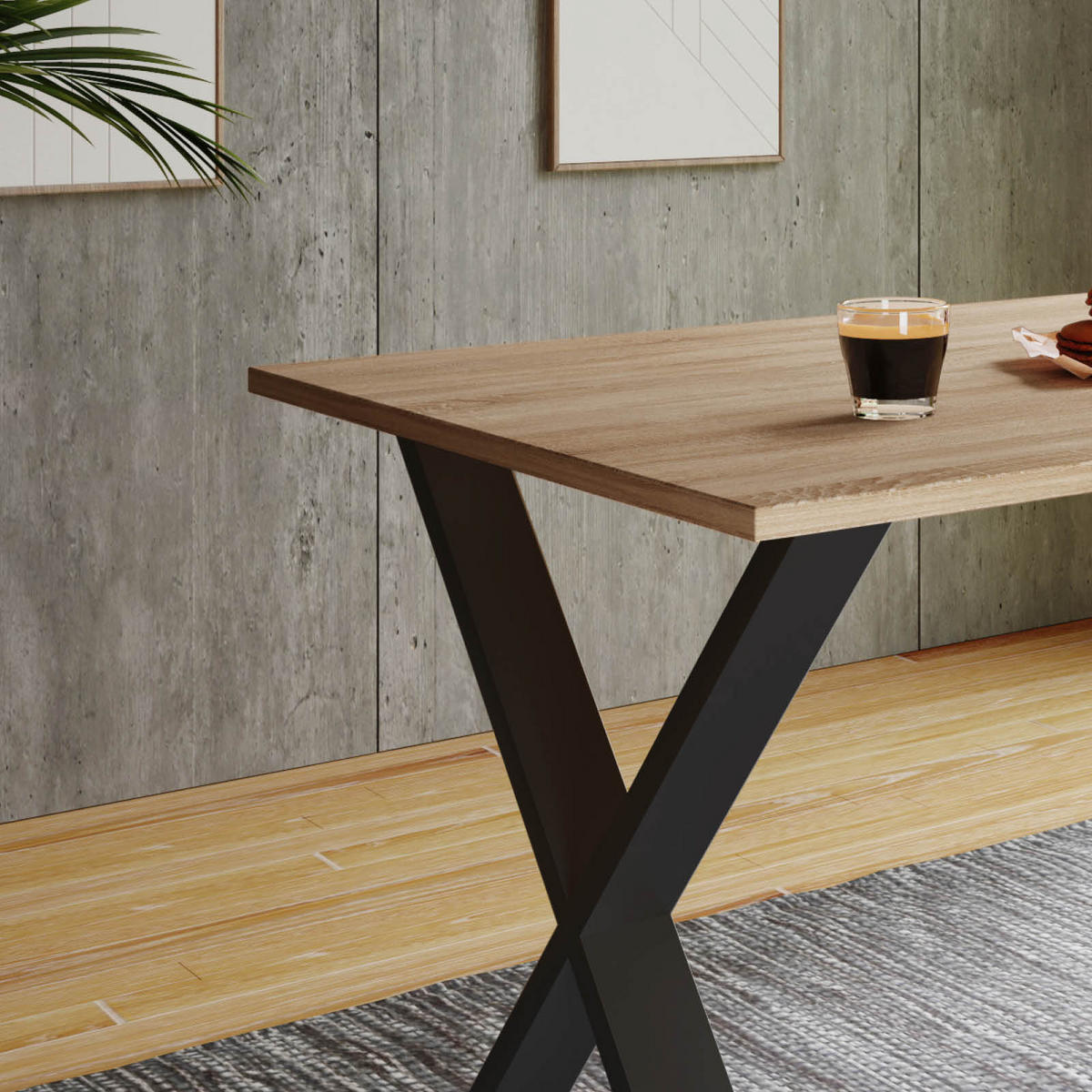 ESSTISCH in Holzwerkstoff 80/80/76 cm   - Schwarz/Sonoma Eiche, Basics, Holzwerkstoff (80/80/76cm) - MID.YOU