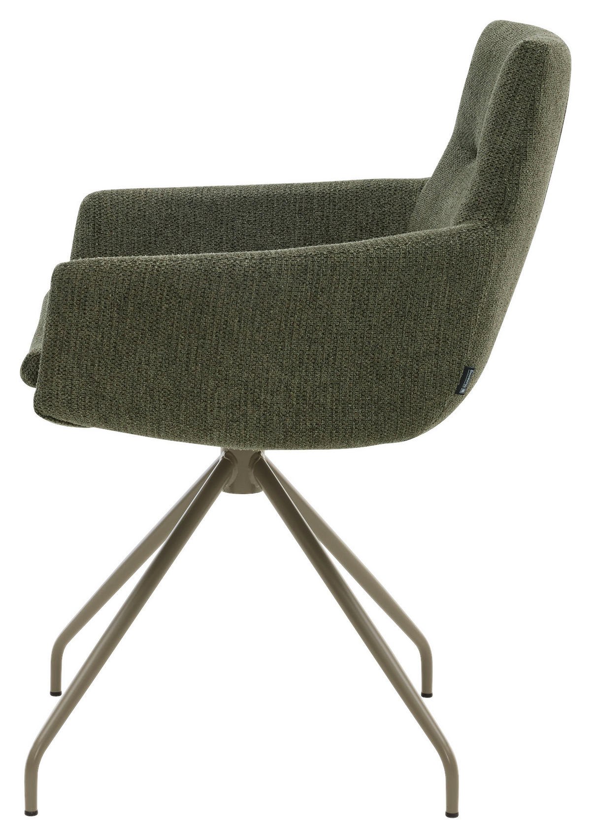 ARMLEHNSTUHL  Sitzfläche 360° drehbar, Gestellauswahl, Stoff-/Lederauswahl Cord  Dunkelgrün  - Dunkelgrün/Silberfarben, Design, Textil/Metall (61/85/64cm) - Musterring