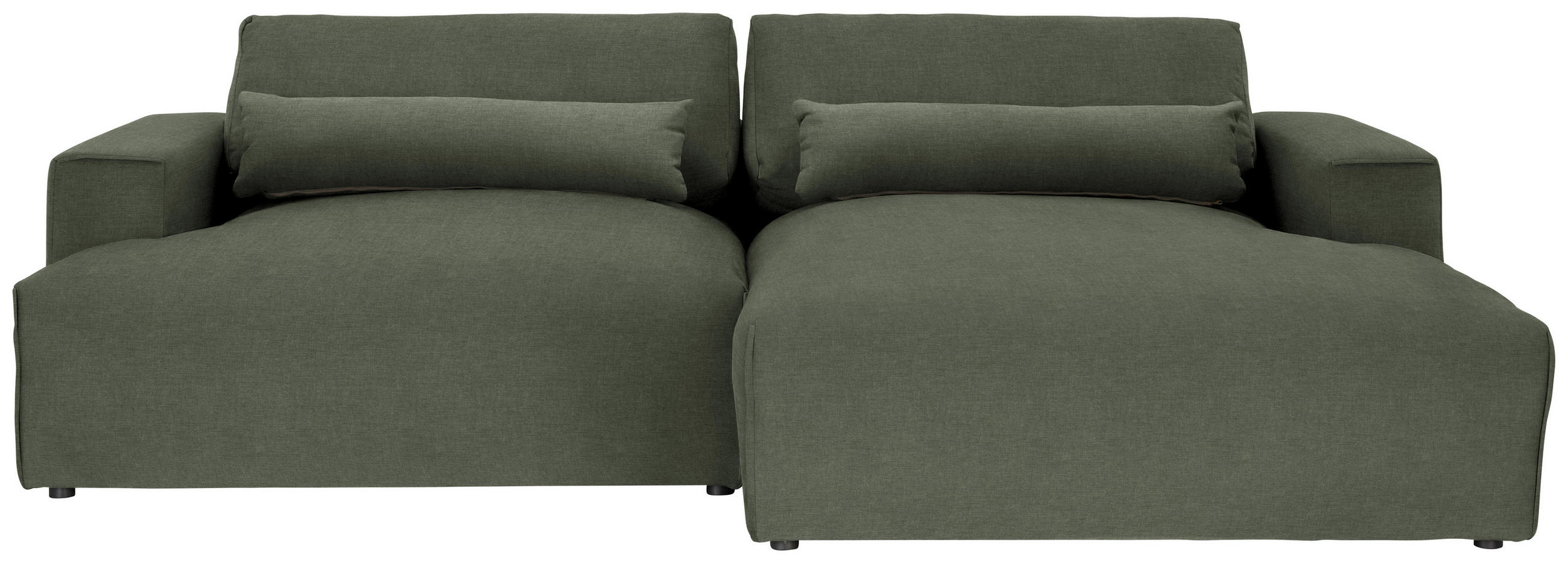 ECKSOFA Felicia Graugrün Struktur  - Schwarz/Graugrün, Design, Kunststoff/Textil (267/187cm) - Stylife