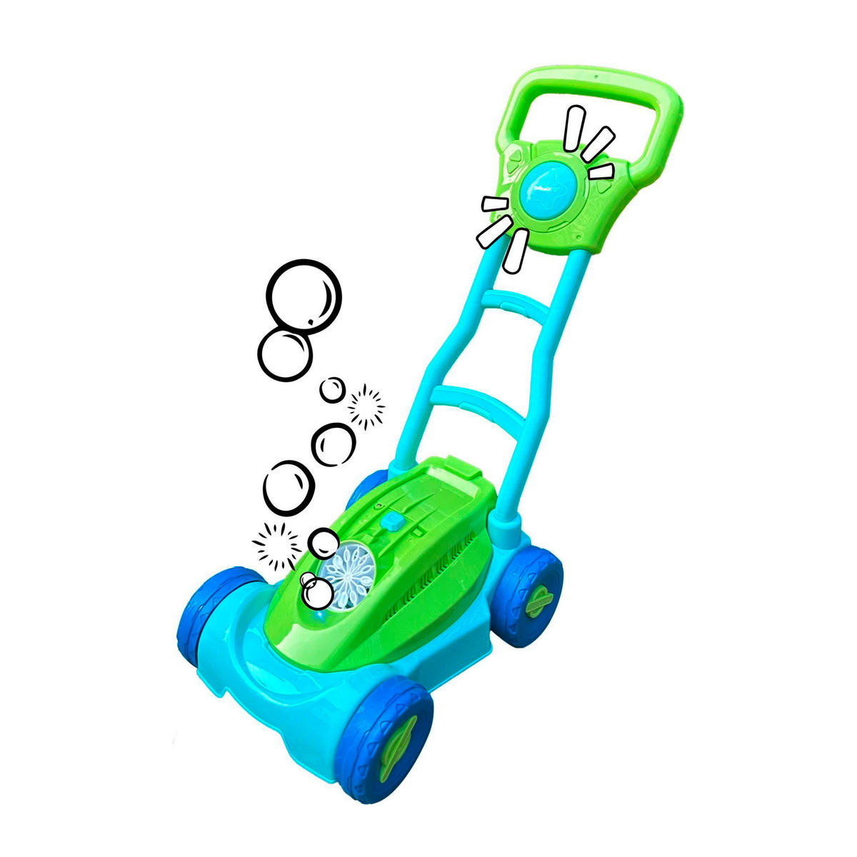 SEIFENBLASEN-KINDERRASENMÄHER Seifenblasen-Rasenmäher  - Blau/Hellgrün, Basics, Kunststoff (26,5/20,5/48cm) - alldoro