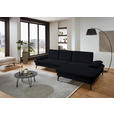 ECKSOFA in Chenille, Mikrofaser Schwarz  - Schwarz, Design, Textil/Metall (299/157cm) - Dieter Knoll