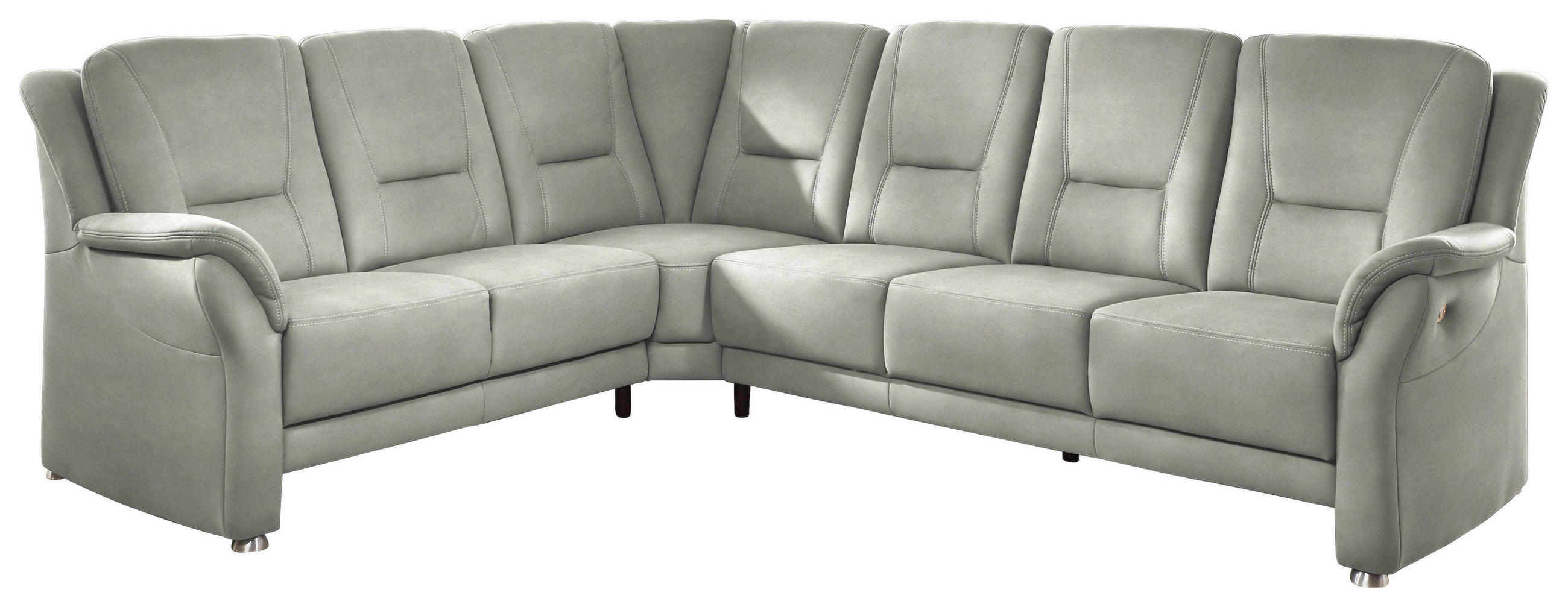 ECKSOFA in Mikrofaser Silberfarben  - Beige/Silberfarben, Konventionell, Textil/Metall (223/275cm) - Beldomo Comfort