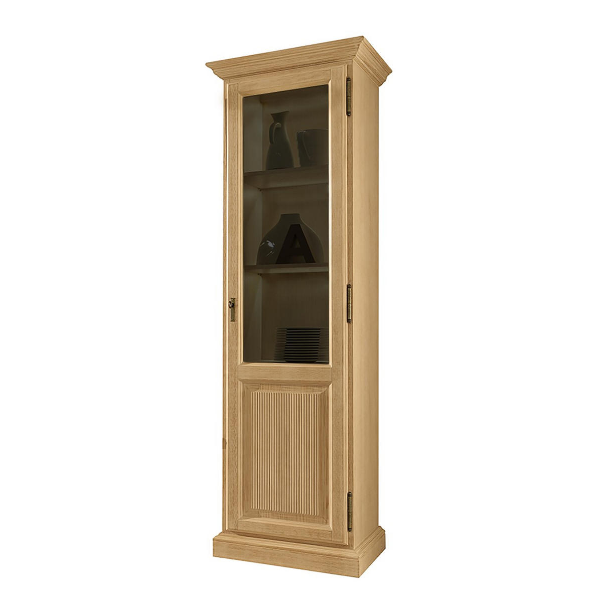VITRINE in massiv Pinie Beige  - Beige, Design, Holz (65/217/47cm) - Livetastic