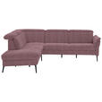 ECKSOFA in Struktur Flieder  235/275 cm  - Flieder/Schwarz, MODERN, Textil/Metall (235/275cm) - Cantus