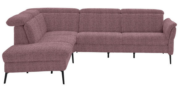 ECKSOFA in Struktur Flieder  235/275 cm  - Flieder/Schwarz, MODERN, Textil/Metall (235/275cm) - Cantus